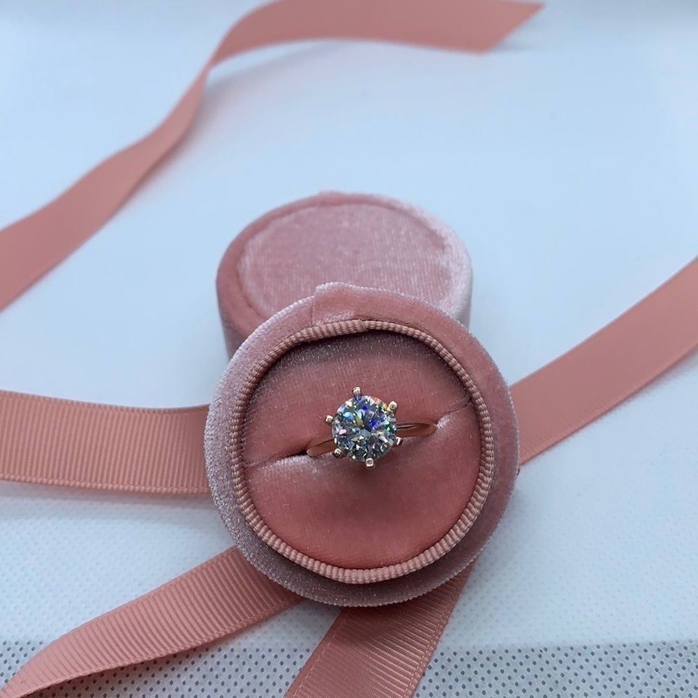 Solitaire Style 3ct Solid Rose Gold Engagement - image 7